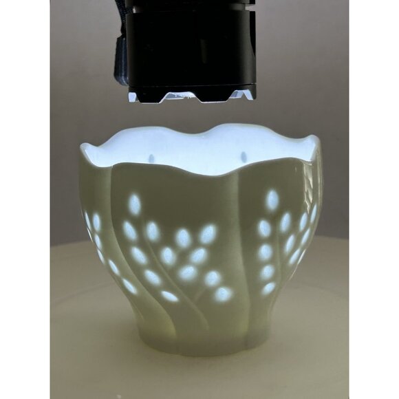 Vintage Dansk Willow Light Votive Candle Holder Gunnar Cyren White Translucent - Picture 7 of 7
